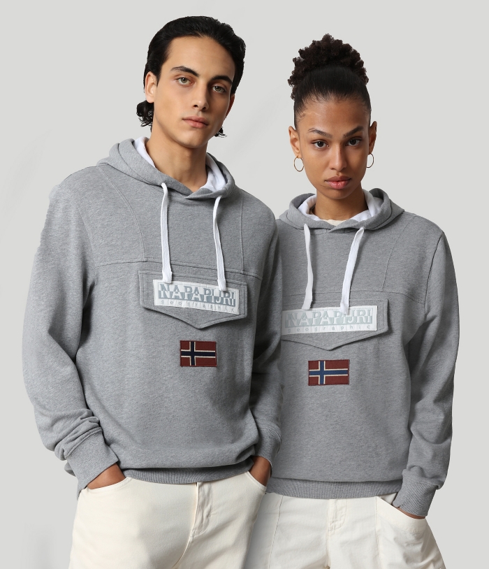 Napapijri burgee hoodie grey hot sale