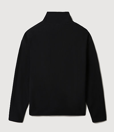 Fleece-Sweatshirt mit halb durchgehendem Reißverschluss und Patch