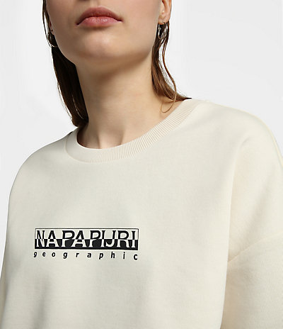 Box cropped sweatshirt met ronde hals 3