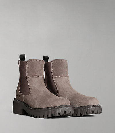 Berry Chelsea Suede Boots 1