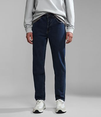 Dark blue color store jeans